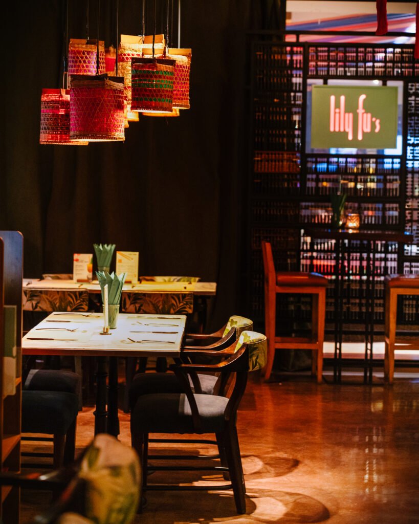 Lily Fu's Signage and a dining chair and table